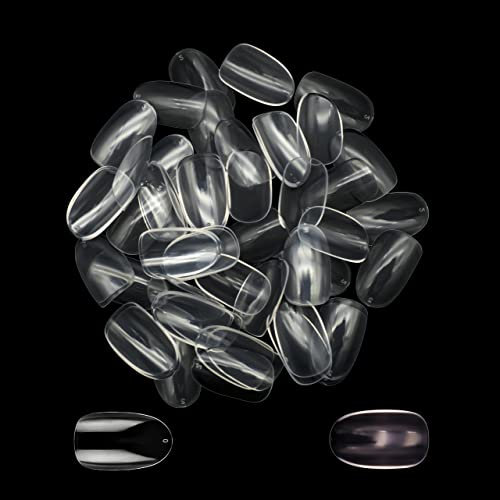 Nagel Tips für Gelnägel Kurz Oval Nageltips Mandel Nail Tip 500 Stücke Set, 10 Größen Künstliche Fake Nägel Tipps Kunstnägel Full Cover Rund Acryl Falsche Fingernägel Transparente French