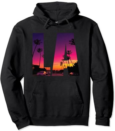 LA Road Los Angeles California Palmen Pullover Hoodie