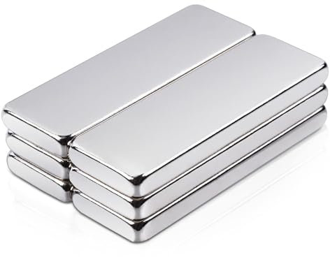 MIN CI 6 Stück Magnete Stark Groß, 30X10X3mm Neodym Magnete Extra Stark Flach Magnet Starke Magnete Kleine Magneten für Magnettafel Küchenschrank Rechteckige Magnet Whiteboard