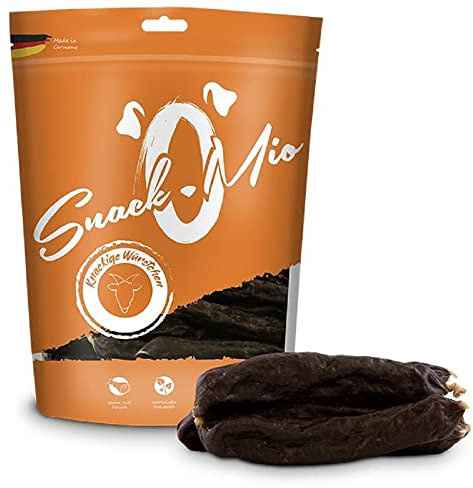 SnackOMio – Premium Hundesnack – knackige Würstchen von der Ziege, getreidefrei, 1er Pack (1 x 175g)