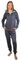 Consult-Tex Damen Pyjama Freizeitanzug Hausanzug Homewear Suit Jogginganzug Pyjama Baumwolle Reißverschluß DW770GRAU 44-46