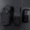 WLXW Tactical Airsoft Holster Airsoft Rechtshänder Holster Für Glock 17/19 Kompatibel Mit X300 Lights Holster QLS Quick Mount Adapter Leg Shroud Drop,Schwarz