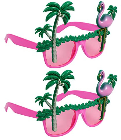PRETYZOOM 2stücke Flamingo Brillen Lustige Partybrillen Für Luau Und Strandpartys Leichte Langlebige Sonnenbrillen Mit Buntem Design Für Erwachsene Sommer-deko