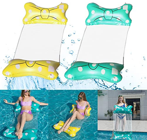 Hamac Flottant, 2pcs 4-en-1 Hamac Gonflable Piscine Hamac d'eau Gonflable, Hamac pour Piscine, Hamac d'eau Gonflable, Piscine Lit Flottant Chaise Longue Gonflable Hamac pour fête, Piscine (C)