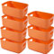7 Aufbewahrungsbox Kunststoff Aufbewahrungskorb mit Griffen 25×18×10cm,Badezimmer Küchenschrank Organizer,Aufbewahrungskorb Aufbewahrungsbox Küche,Boxen Aufbewahrung für Küche,Bad,Spielzeug(Orange)