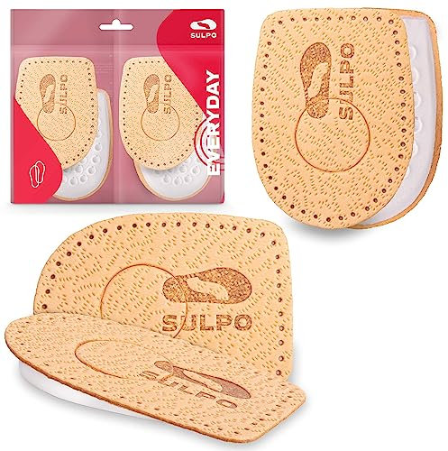 SULPO 2 paires Semelles epine calcaneenne - Talonnette - De Semelles orthopédiques rehaussante - Semelles talon - Tendinite tendon achille - Semelle à talon pour hommes et femmes
