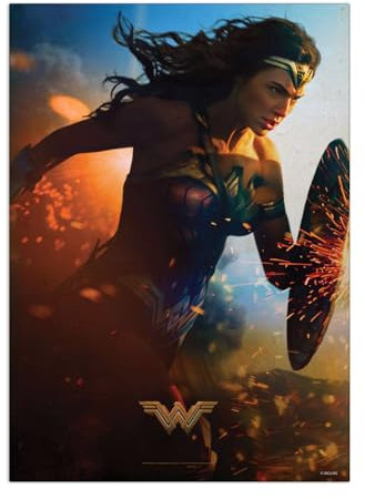 Displate Offiziell DC Comics MetallPoster Magnetische Befestigung Inklusive Lizenziert Bilder Hochwertiges Poster Wonder Woman - Wonder Woman 45 cm x 32 cm