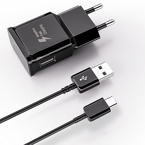Caricatore con Cavo di Ricarica Per Samsung Galaxy S8, S8 Plus, S9, S10, A13, A20, A30, A40, A50, A70, A80, M20, M30, M40, Z Flip3, Z Fold2 5G Caricabatterie Veloce, Alternative Caricatore Originale