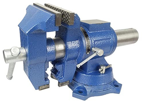 Biggittig Tornillo de banco de 5 pulgadas, profesional, giratorio 360°, industrial, 125 mm, para lijadoras planas, fresadoras, máquinas herramienta EDM y WEDM, azul