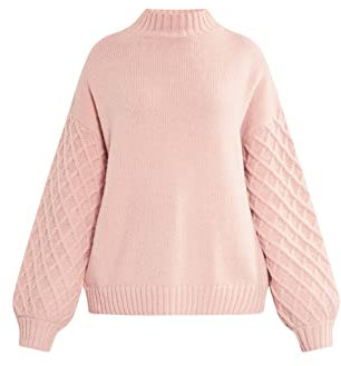 NAEMI Maglione Lavorato a Maglia, Rosa Antico, XS/S Donna
