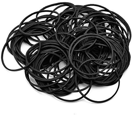 BAMTTOO Colourful Tattoo Rubber Bands Elastic Rubber Bands for Coil Tattoo Machine Gun Tubes Tattoo Machine Parts Tattoo Supplies (300 Pieces Black Rubber Bands)