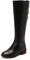 REKALFO Donne Mid Calf Stivali Tacco Basso Ginocchio Stivale Alto Moda Zip Stivali Invernali nero 43 EU