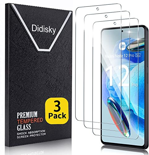 Didisky Lot de 3 Protecteur Verre Trempé pour Xiaomi Redmi Note 12 Pro 4G/5G, Redmi Note 12 Pro + Plus, Film Protection écran, dureté 9H, Pas de Bulles, Haute définition