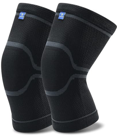 ABYON 2 Pack Rodillera Compresion Menisco y Ligamento para Hombre y Mujer Desgarro, Artritis, Alivio del Dolor en Las Articulaciones, Correr, Gimnasio