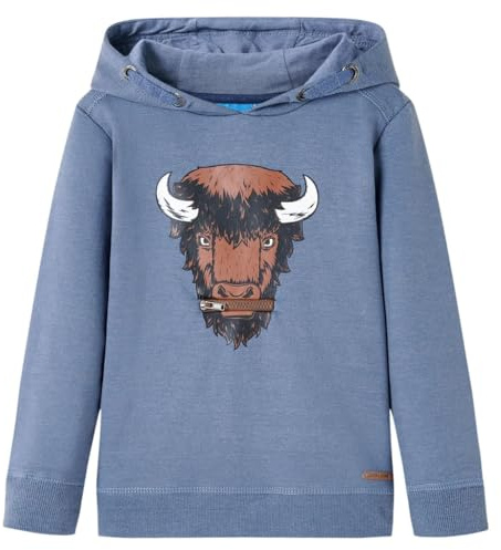 Kinder Kapuzenpullover Sweatshirt Hoodie Pullover Kinderpulli Blau Melange