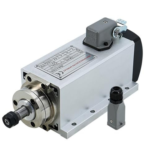 1.5KW 2.2KW Moteur de broche 2HP Air Cooled Square Spindle Motor Collet 24000RPM for CNC Router Engraving Milling Machine,110V1.5KW