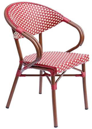 Oviala Bistrostuhl Pariser aus Aluminium, Rot