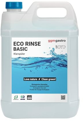 GGM Gastro Klarspülmittel 10 L | Ökologisches Konzentrat, chlorfrei, phosphatfrei, für streifenfreien Glanz, hohe Ergiebigkeit, gewerblich erprobt