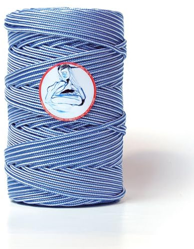 BricoLoco.com Cuerda tendedero. para Tender Ropa en el Exterior o Interior. Tendedero de poleas, Acampada, Camping, jardinería. Polipropileno Trenzado. Ø 4 mm. (Azul 1x50 MTS.)