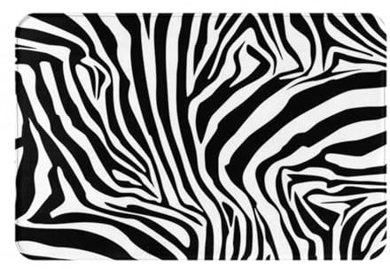 CYZJPRVN Zebramuster, Fußmatte, Badematte, rutschfeste Bodenmatte, weiche Badezimmerteppiche, saugfähige Badezimmerunterlage, 40 x 60 cm