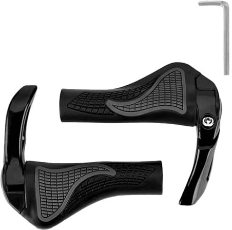 BOTCAM Set Multiuso Gomma Silicone Mountain Bike Coppia Guanti, Corno Set Accessori Gadget Bicicletta (Nero, Taglia Unica)