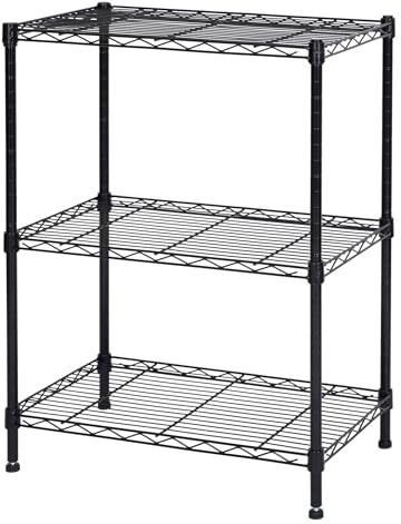 Homeiju Aufbewahrungsregal mit 3 Regalböden, robustes Drahtregal mit 68 kg Tragkraft pro Regal, stehende Metallregale für Wäsche, Küche, Garage, 34,3 cm T x 59,4 cm B x 78,7 cm H