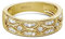 Jeulia 925 Sterling Silber Ringe Milgrain Rundschliff Damen Band Jubiläum Versprechen Ringe mit Schmuckschatulle für Sie Frauen Mädchen (Gelbes Gold, 57(18.1))