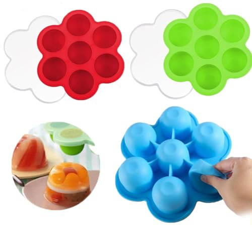 3pcs Silicone Egg Bite Molds Instant Pot Accessories Reusable Storage Container Fit Instant Pot 5,6,8 qt Pressure Cooker Food Freezer Tray with Lid