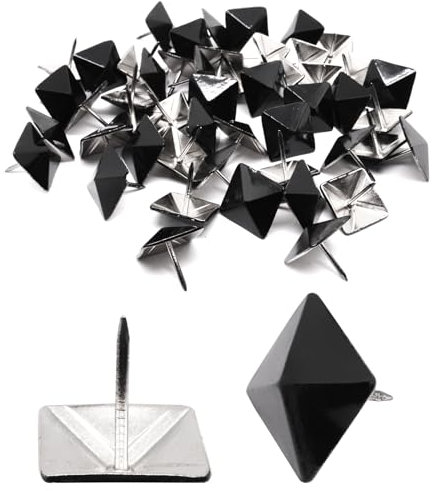 S SYDIEN Schwarze Polsternägel, 19 mm x 20 mm, quadratischer Kopf, Blasennägel, Polsternägel, Möbel, Daumennägel, Hardware, dekorative quadratische Nägel für Hausbau, Küche, 50 Stück