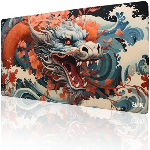 Tilt Premium Mauspad 1000x500x4mm Gaming Mousepad XXL | Rutschfester Schreibtischunterlage Groß für Schreibtisch und PC Gadgets | Wasserdichter Desk Mat (Chinese Dragon)