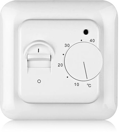 SPORWAY Unterputz Raumthermostat mit Bodenfühler, Manuell Raumthermostat Fußbodenheizung Elektrisch Regler, Mechanisch Thermostat Fussbodenheizung Elektrische Fusbodenheizungsregler - 230V 16A