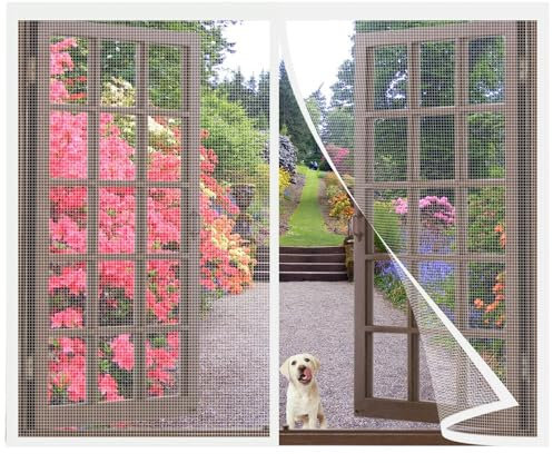 Fly Screen for Windows 110x95cm net Adjustable Window Screen,Mosquito Window Screen for Rolling Doors and Windows White