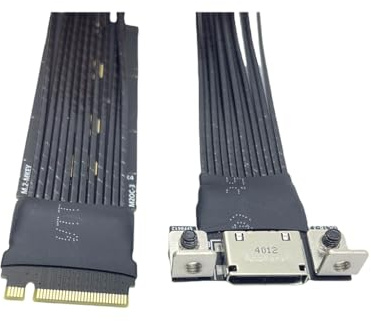 JMT M.2 NVMe M Key to Oculink 4i / SFF8612 Extension Cable PCIe4.0 X4 Gen3 4 Compatible with T10 / SAS-4 SFF-8612 (15cm)