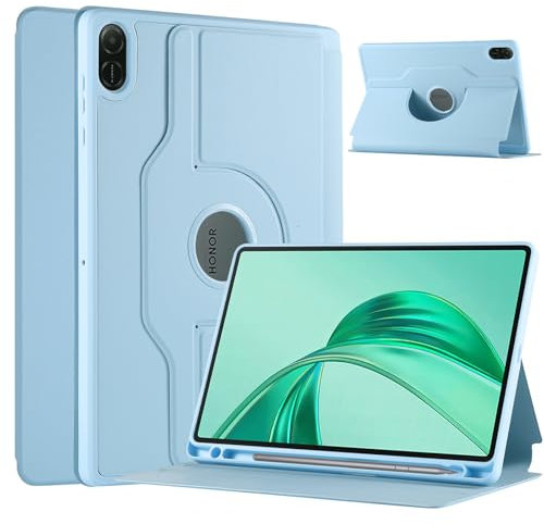 ATOOZ for Honor Pad X8a Case with pen holder 11 inch 2024, Rotating Stand Cover for Honor Tablet X8a (Sky blue)