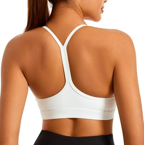 JOYSPELS Sport BH Damen ohne Buegel Gepolstert Bustier trägerloser Crop Tops Yoga Bra Workout Yoga Top Fitness Weiß L