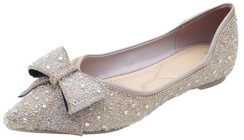 Loafer, ballerine da donna, scarpe basse, eleganti e comode, con fiocchi, scarpe da sposa, scarpe da balletto, scarpe da balerina, scarpe basse antiscivolo, Lilla, 42 EU