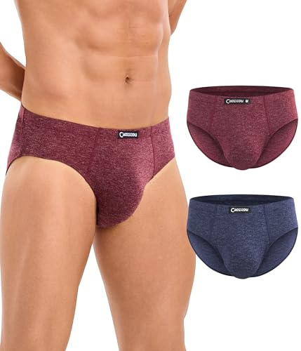 CAOZITOU Slip Uomo Lana Merino, Intimo Traspirante, Confezione da 2 (IT, Alpha, L, Regular, Regular, Multicolor)