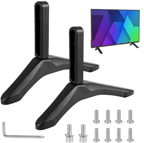 WUIOWPPIC TV Stand Base Pedestal Feet TV Legs Universal TV Legs with Screws | Non Slip Plastic TV Feet Replacement Television Stand TV Stand Base Legs Universal TV Stand Legs for Most 32-65LCD/LED TVs