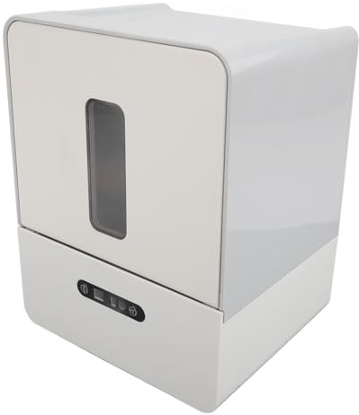 Acouto Dispensador Automático de Toallas de Papel, Dispensador de Toallas de Papel en Rollo de Plástico sin Contacto con Luz Nocturna y Batería de 1200 Mah para Cocina y Baño (Gray)