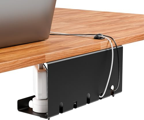 VALU Kabelkanal Schreibtisch zur einfachen Montage - inkl. Kabel Clips & Kabelbinder - Schreibtisch Organizer für Büro und Home Office - Kabelmanagement Schreibtisch