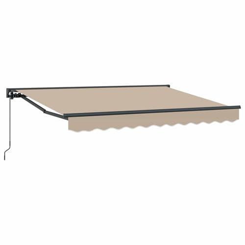 vidaXL Manuell einziehbare Markise Beige 2,5 x 2 m, Garten und Terrasse, rechteckige, Moderne, ausziehbare Markise, Perfekter Sonnenschutz, platzsparend, Polyesterstoff