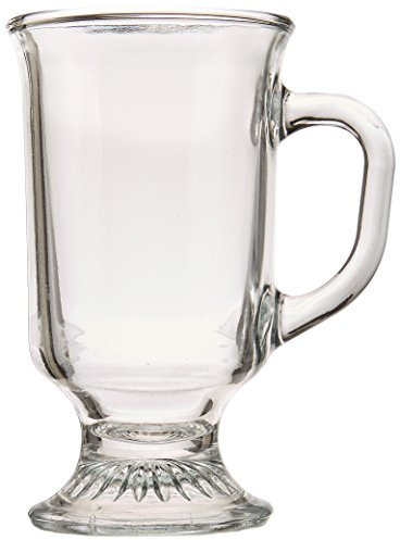 Anchor Hocking 8-oz Irish Set of 12 Coffee Mug Set, 12 Count (Pack of 1), Crystal Clear Glass