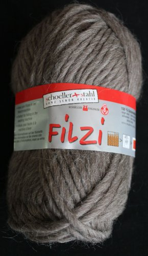 Filzi 50g / ~ 50m braun meliert, Wolle, 10 x 4 x 4 cm