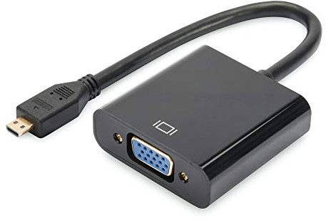 DIGITUS Graphique Adaptateur Micro HDMI - HDMI Type D vers VGA + Jack 3.5mm - FullHD 1920 x 1080 Pixels - Noir