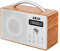 Akai Portable DAB Radio with LCD Screen, Crystal Clear Speaker, 2 Built-In Alarm Clock Settings with Sleep Timer Function, Wood Effect, Oak