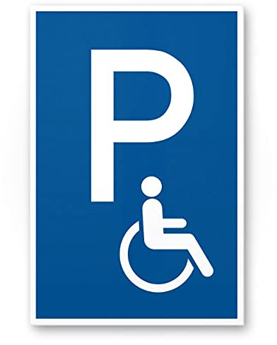 Komma Security Parkplatz Behinderte Schild 20 x 30 cm Hinweisschild Behinderten-Parkplatz Parkplatzschild Reserviert - Rollstuhlfahrer Parkplatz freihalten