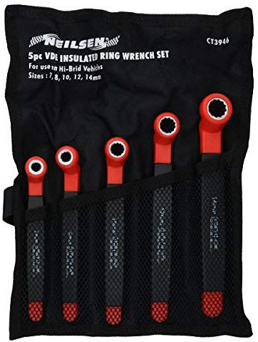 5pc VDE-isolierte Ringschlüssel Schraubenschlüssel Satz 7-14mm Wertung-1000V AC