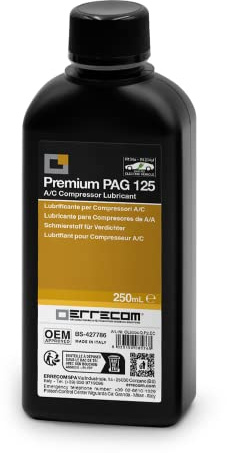 ERRECOM PAG 125-250 ML, Lubrifiant pour Compresseurs de Climatisation Automobile, y Compris Les Compresseurs Électriques, fonctionnant avec gaz réfrigérants R134a et R1234yf