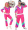 W WIDMANN MILANO Party Fashion - Costume survêtement, rose, tenue des années 80, jogging, tenue Bad Taste, déguisements de carnaval