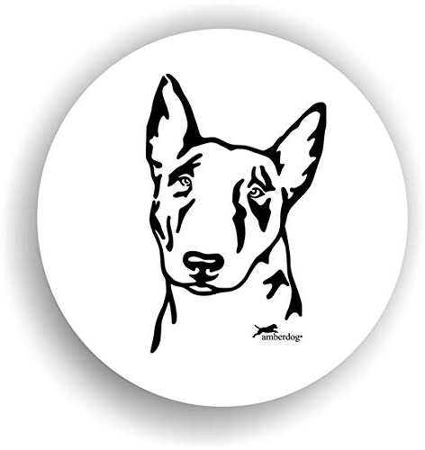 amberdog Bullterrier Aufkleber/Folie – wetterfest & UV-beständig | Bullterrier Aufkleber/Folie für Auto, Wohnmobil, Wand, Van & Tür – in Weiß oder Schwarz, Sticker in 20 & 30 cm